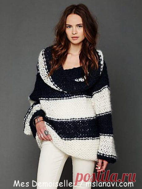 Вязаные пуловеры спицами от Mes Demoiselles | Вяжем с Ланой