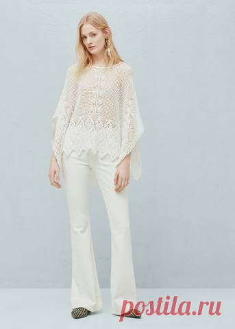 Ажурное пончо от Mango. Онлайн