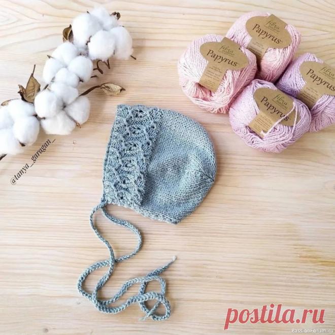 Чепчик спицами. Схема | Вязание спицами для детей