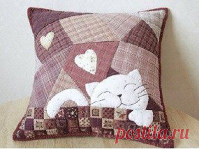Лоскутное шитье подушки » Сайт "Ручками" - делаем вещи своими руками