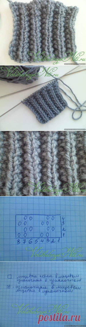 Французская резинка. Узоры спицами со схемами и описанием.
