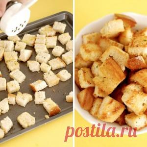 9 гениальных приемов использования обычного хлеба на кухне!