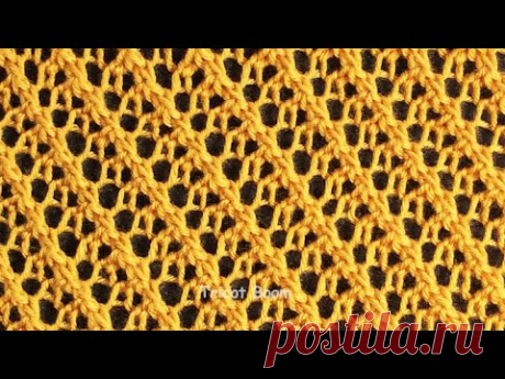 Ажурная диагональ &quot;Мадейра&quot; / Вязание спицами.