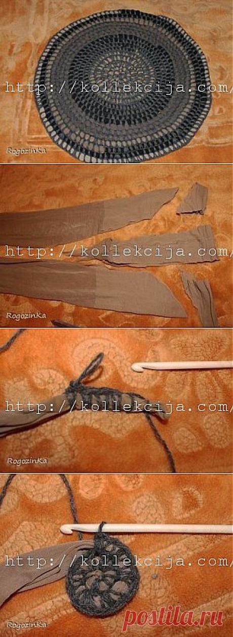 Коврик из капроновых колготок своими руками | Своими руками