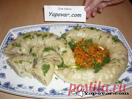 Мясной штрудель на пару.