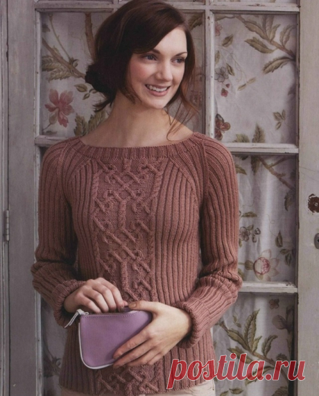 Пост на стене Джемпер Fitted Raglan Журнал Creative Cables: 25 Innovative Designs in Debbie Bliss Rialto Yarns
