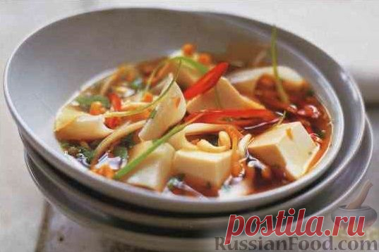 Рецепт: Тайский суп с рисовой лапшой и сыром тофу на RussianFood.com