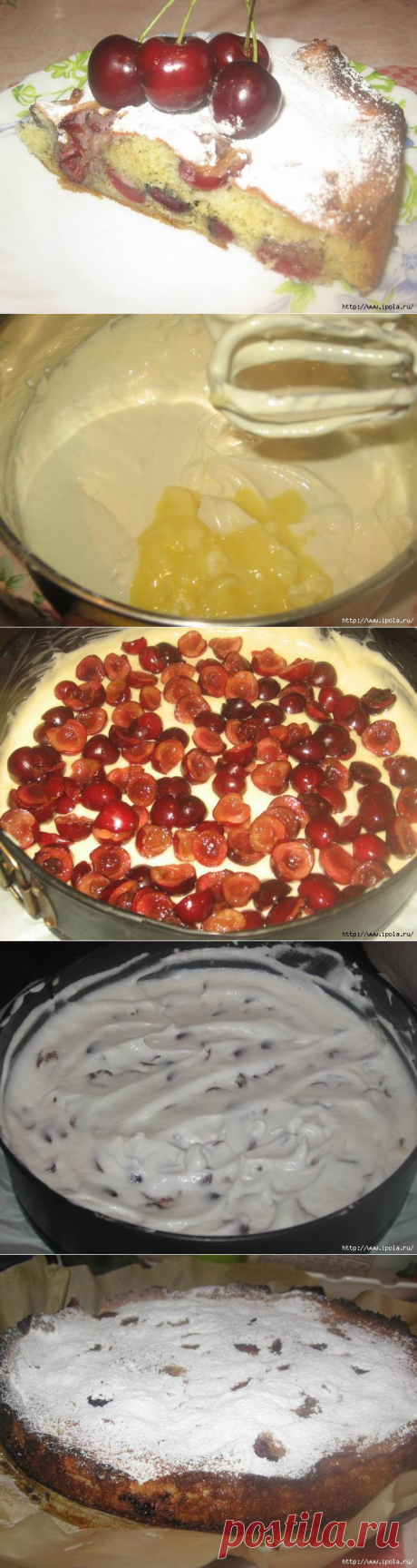 Лёгкий пирог с черешней
