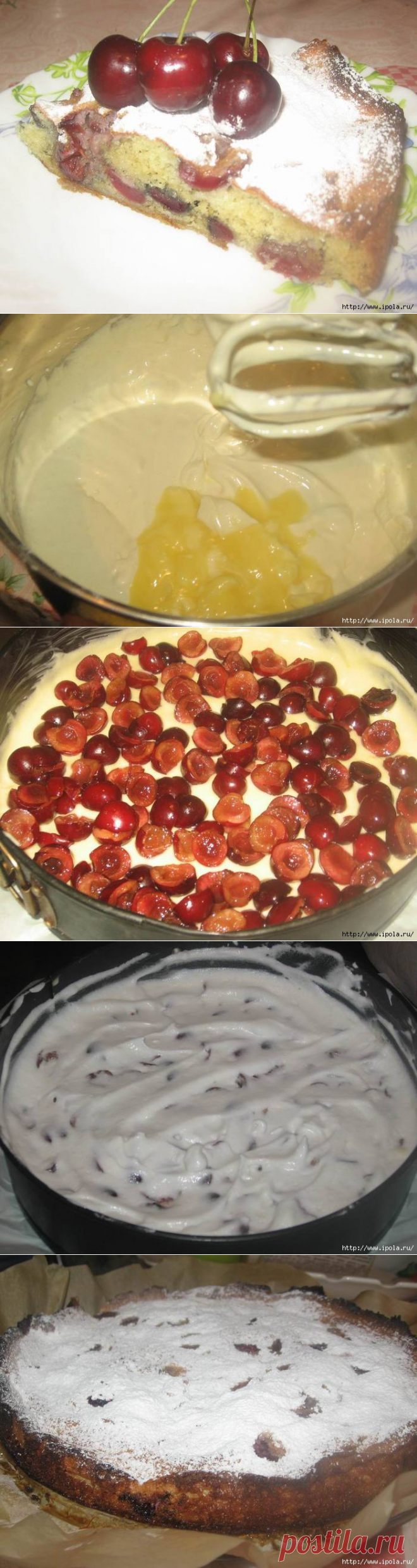Лёгкий пирог с черешней