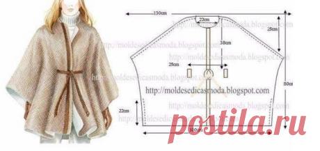 5 вариантов пончо на прохладную погоду с выкройками! Источник