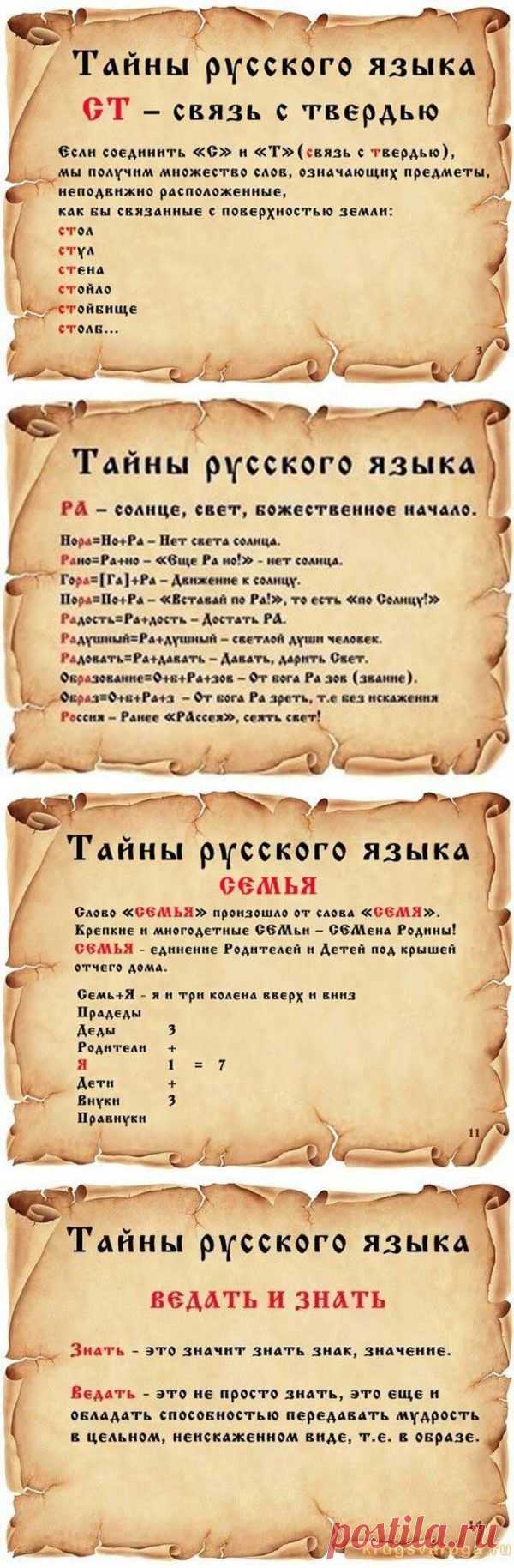Тайны русского языка.