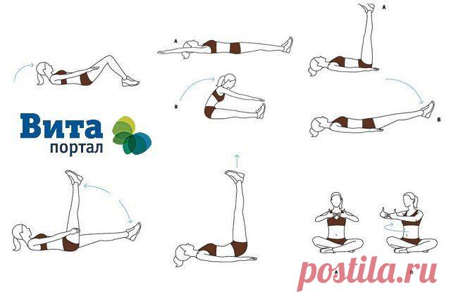 ПЛОСКИЙ ЖИВОТИК !!!  **Комплекс  из 6 упражнений для подтянутого и плоского живота.