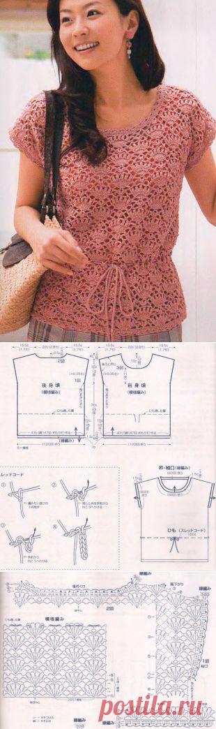 Вязание блузки крючком