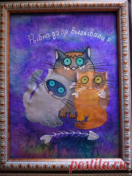 РЫБНАДЗОР.(панно)МК  Холодный батик.от Виктории Игнатовой. - Ярмарка Мастеров - ручная работа, handmade