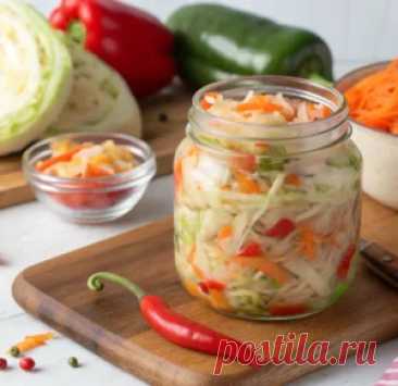 Квашеная капуста с морковью сладким перцем и чили