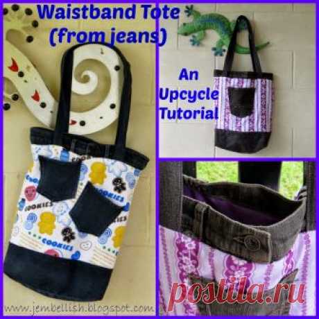 Creating my way to Success: Waistband tote - another jeans upcycle tutorial
