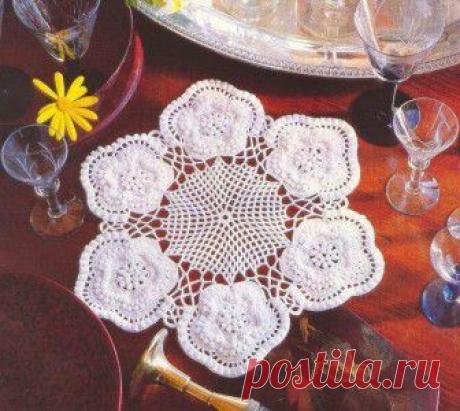 Вязаная крючком салфетка. Схема вязания салфетка просто | Домоводство для всей семьи