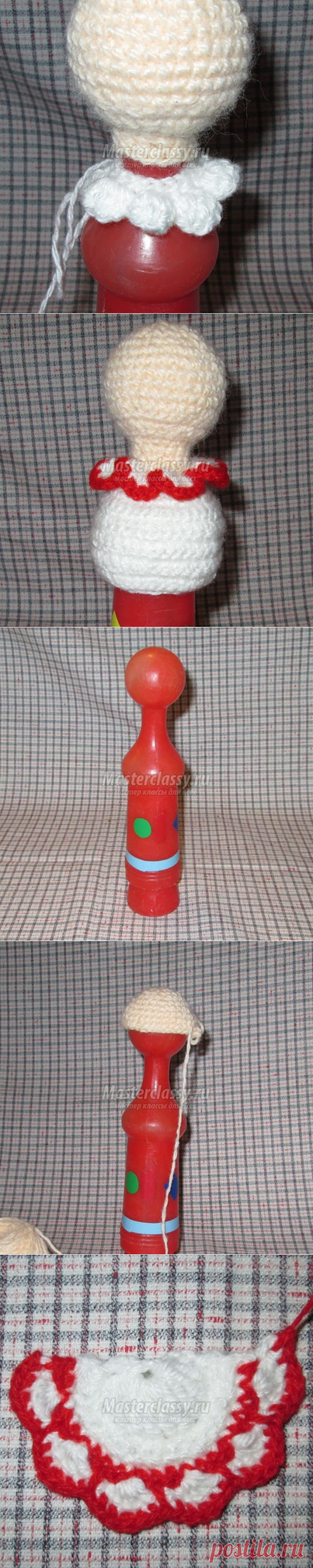 Вязание крючком. Игрушка из кегли. Бабушка. Пошаговый мастер-класс