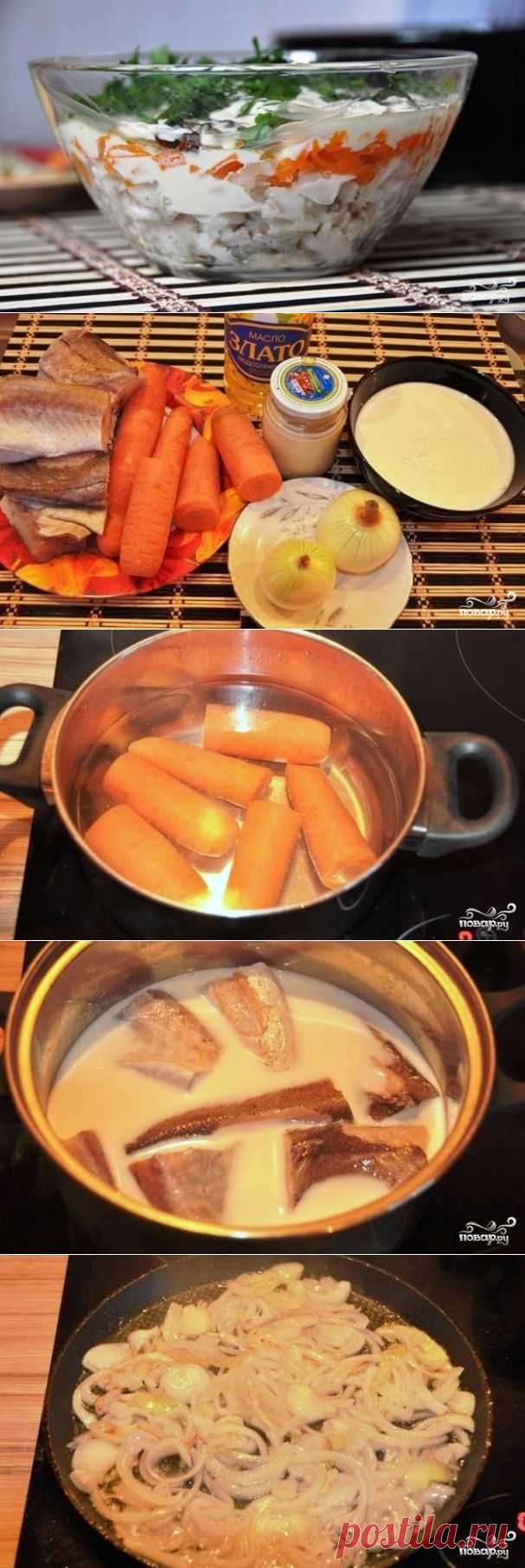 Салат из минтая - пошаговый кулинарный рецепт на Повар.ру