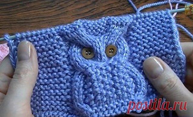 Узор СОВА спицами: видео-урок + схемы и идеи