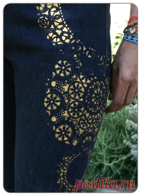 Ажурная лёгкость и элегантность. Роспись джинс.