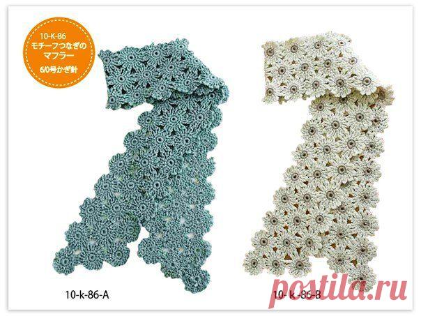 Цветочные шарфики: безотрывное вязание / Вязание как искусство!