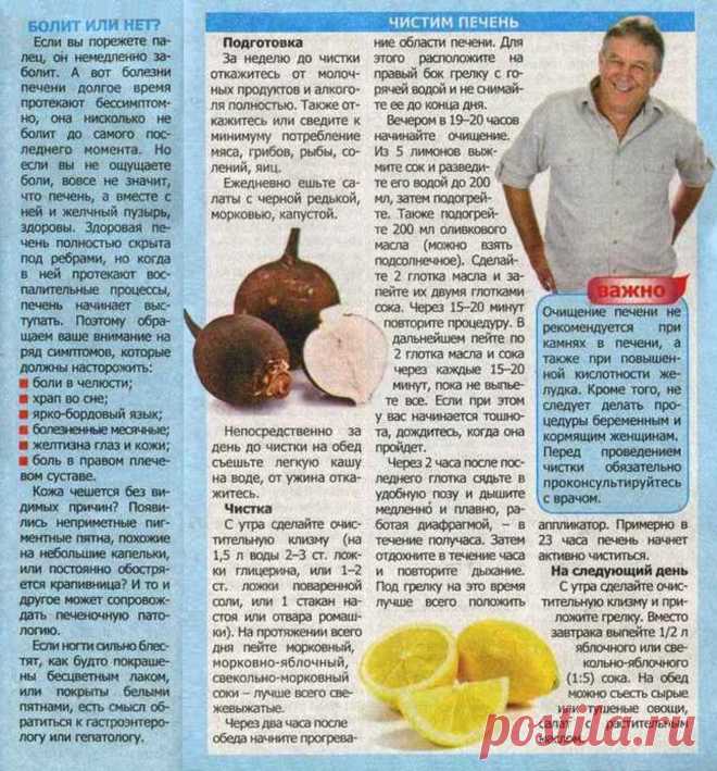 Симптомы заболевания печени. Чистим печень