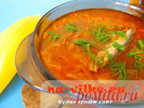 Борщ с килькой в томате