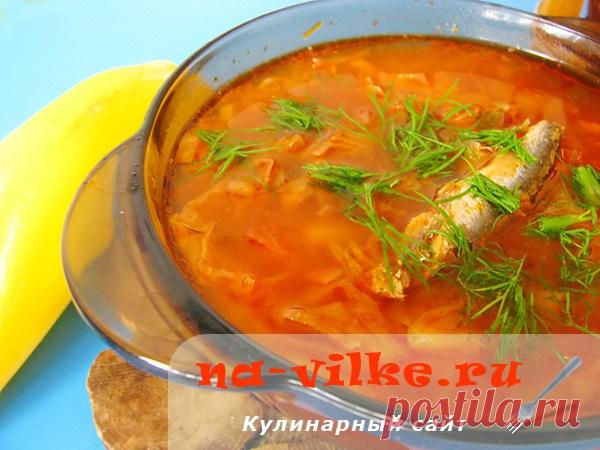 Борщ с килькой в томате