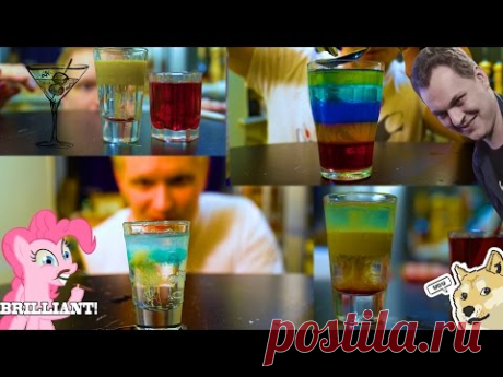 Алкогольные слоеные коктейли (18+)