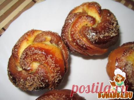 Рецепт: Сахарные булочки-цветочки.