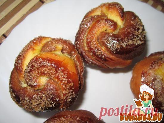 Рецепт: Сахарные булочки-цветочки.