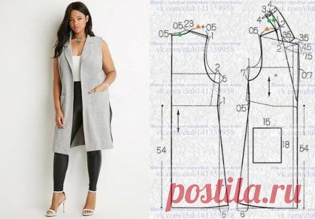 Выкройки тёплых жилеток / Простые выкройки / ВТОРАЯ УЛИЦА - Выкройки, мода и современное рукоделие и DIY