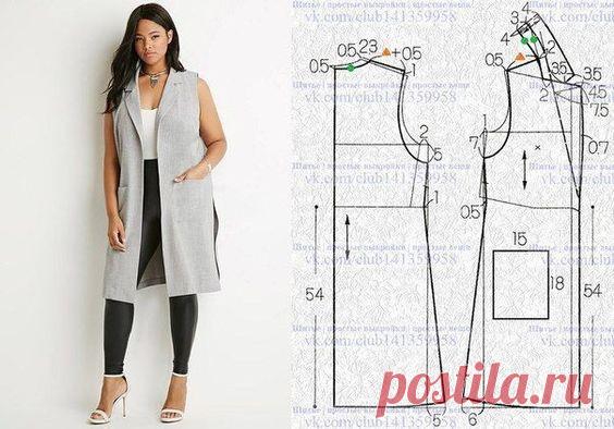 Выкройки тёплых жилеток / Простые выкройки / ВТОРАЯ УЛИЦА - Выкройки, мода и современное рукоделие и DIY