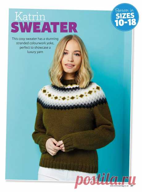 Пуловер с жаккардовой кокеткой
И снова спасибо Ниноччке