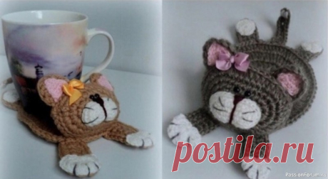 Подставка "Котик" под кружку. МК | Вязаные крючком аксессуары Котики подставка под кружку. Источник: https://amigurumi-crochet.ru/kotiki_sxemy_kryuckom/shema-pdf-kotik-podstavka-pod-casku-ot-irina-koren/