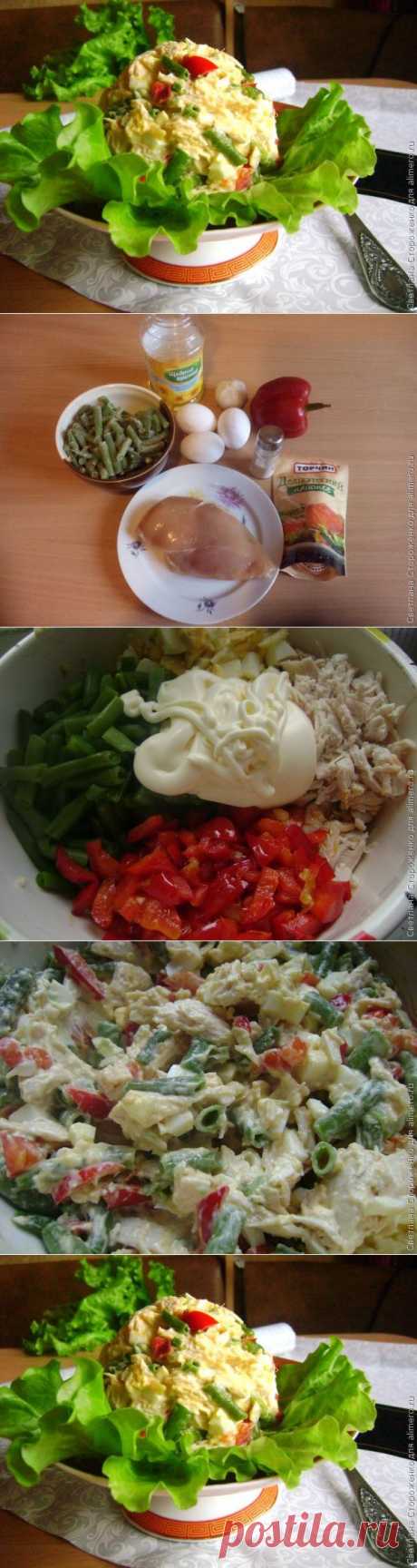 Салат «Мозаика» с курицей и сладким перцем
