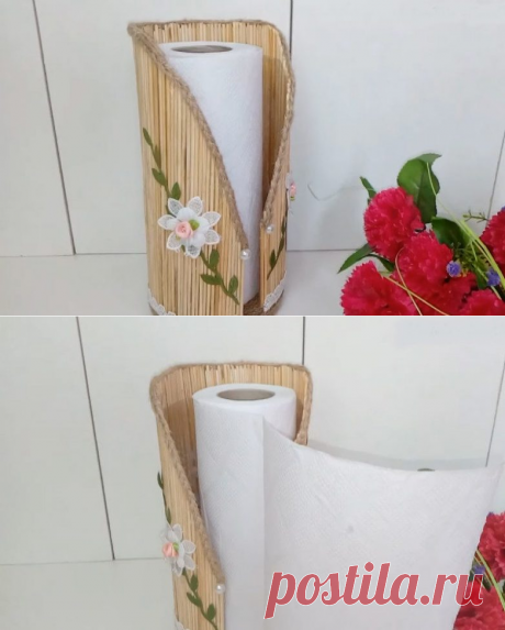 Оригинальная вещица из пластиковой бутылки и деревянных шпажек / Я - суперпупер