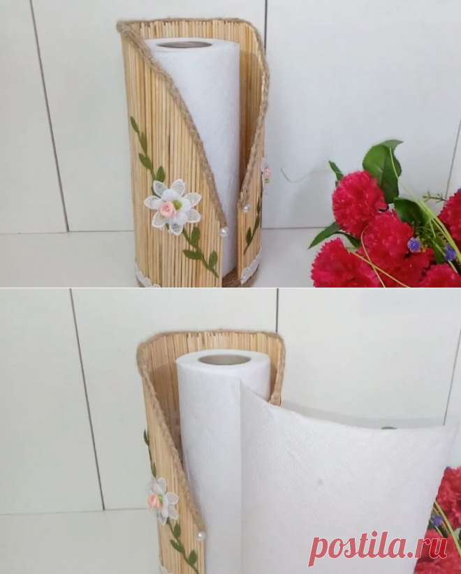 Оригинальная вещица из пластиковой бутылки и деревянных шпажек / Я - суперпупер