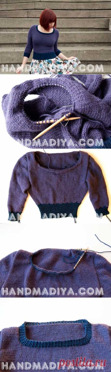 Красивый вязаный свитер своими руками. Knitting - sweater DIY