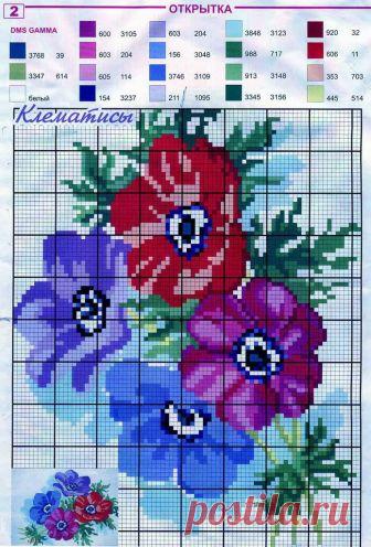Вышивание крестиком, схемы для новичков: цветы — Сделай сам, идеи для творчества - DIY Ideas