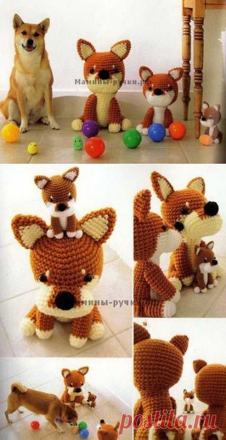 Собака Шиба вязаная крючком (амигуруми) (crochet dog shiba amigurumi) | Мамины-ручки.рф