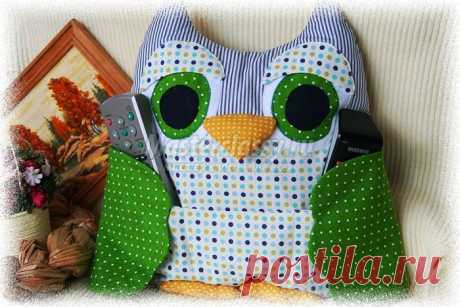 Подушка сова для пультов управления. Мастер класс с подробным описанием. Часть 1