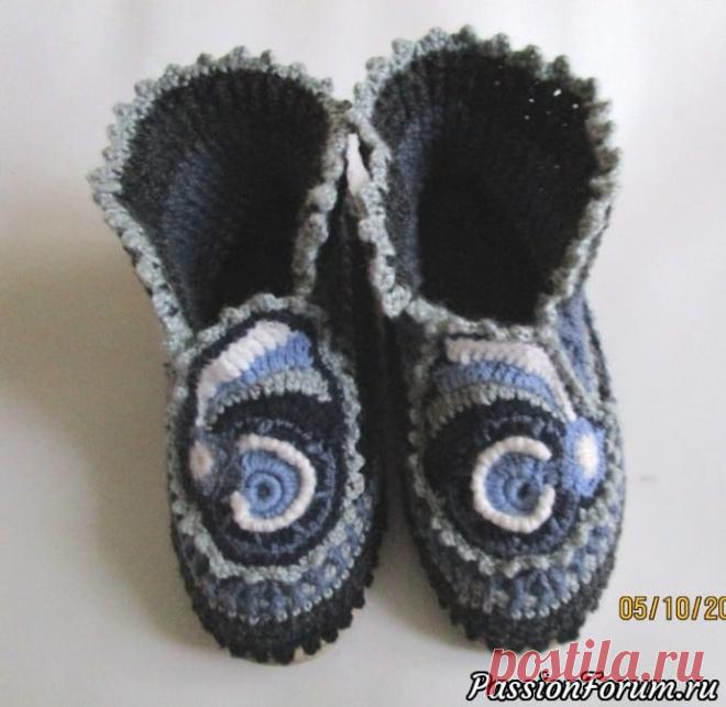 Тапочки крючком | Вязаные крючком аксессуары