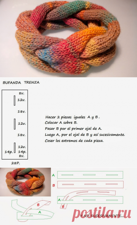 JUBILOCIOS: BUFANDA TRENZADA, CUELLO.