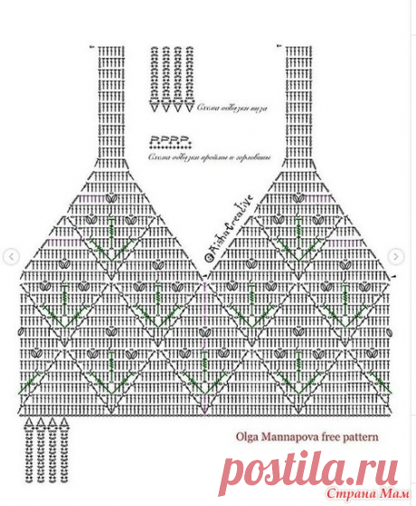 Укороченный топик от Ольги Маннаповой. - Все в ажуре... (вязание крючком) - Страна Мам