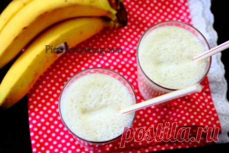 Молочний коктейль з бананом та морозивом | Picantecooking