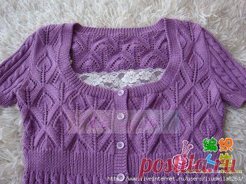 Узор для кофточки спицами.