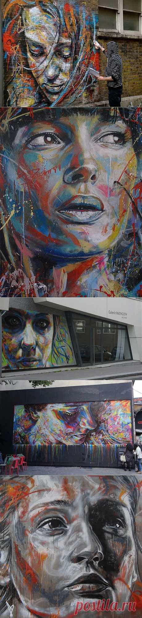 Женские граффити-портреты от David Walker | В мире интересного