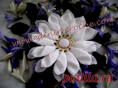 CROCHE AULA FLOR MARGARIDA EM CROCHE PARTE 1 - YouTube ВИДЕО